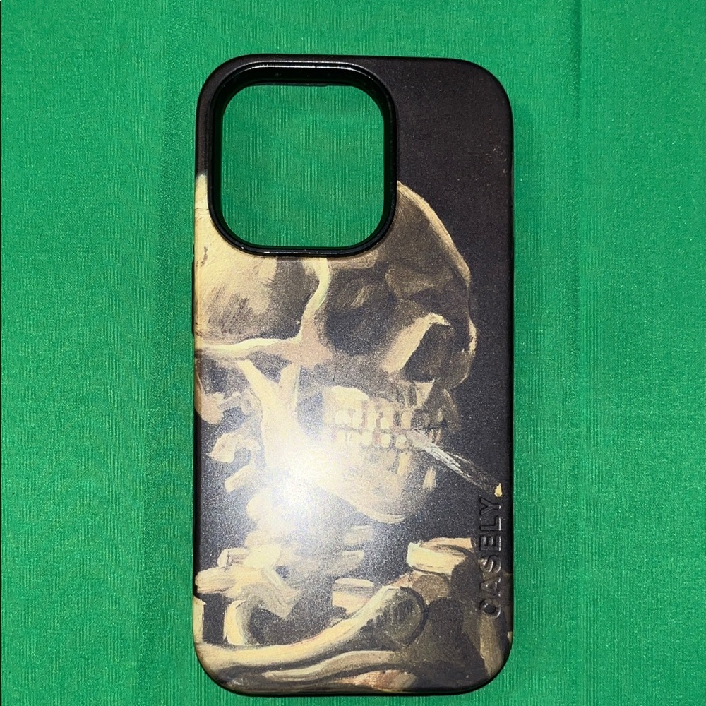 Casetify Black and Cream Skull Phone Case